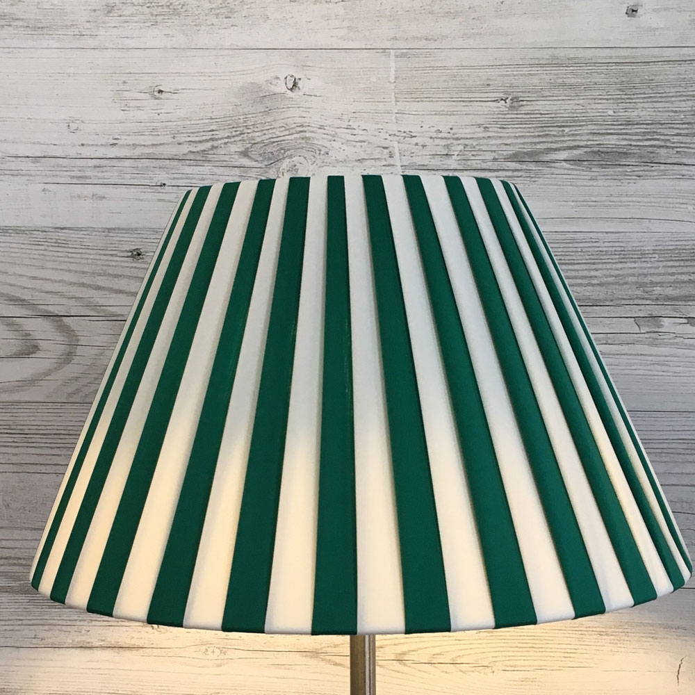 Green and Cream Pleated Lampshade